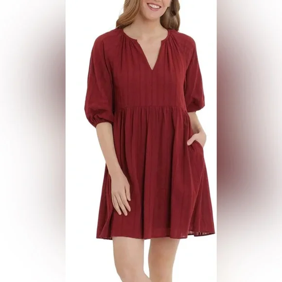 knee length dresses for ladies London Times Crew Neck Keyhole Front Long Sleeve A-line Multi Print Matte  Jersey Dress main image 0